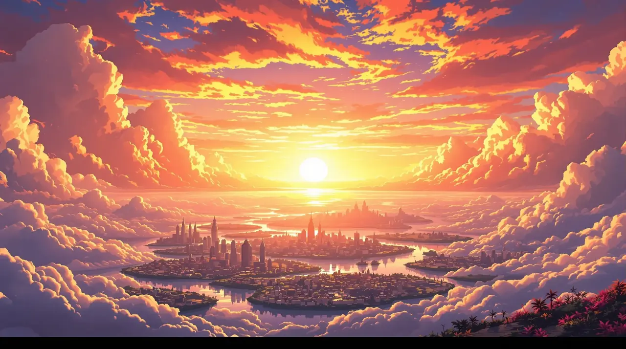 91动漫云海幻想世界巨幕背景